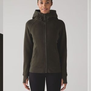Lululemon Scuba Hoodie *Light Cotton Fleece Size 8 Dark Olive